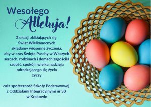 Świąteczne życzenia z okazji Świąt Wielkanocnych.